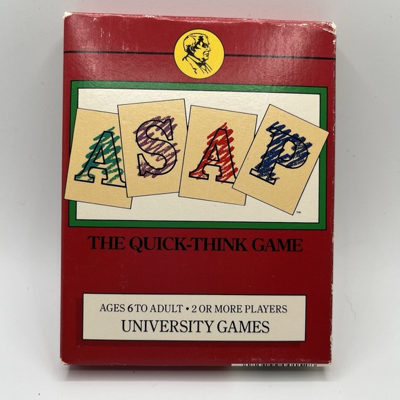 University Games Other - ASAP Card Game , Quick-Think Game, University Games * Travel Edition,‎ Vtg 1990